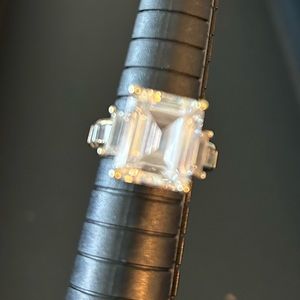 Gold tone CZ engagement/cocktail ring